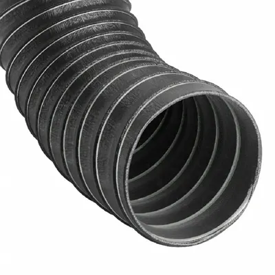 HI-TECH DURAVENT Ducting Hose: 12 in ID, 12 ft, Black - Neoprene-Coated Fiberglass with Smooth Liner Duct Hoses for Air