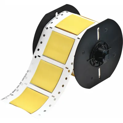 BRADY Sleeve Label: 1 in x 2 in, Polyolefin, Yellow (Matte) - Brady Precut Sleeve Label Rolls