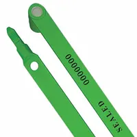 Strap Seals: Green, Plastic, 6 in Strap Lg, 3/8 in Strap Wd, 50 lb Breaking Strength, 50 PK (MPN UFR-TS GREEN50)
