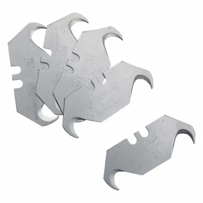 DEWALT Utility Blade: 1 7/8 in Blade Lg, 1 29/32 in Blade Wd, 0.031 in Blade Thick - Straight-Edge Hook-Tip Replacement Utility Blades