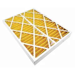 Pleated air filter for use in precision cooling systems. Captures airborne particles to maintain airflow and protect HVACR equipment. Suitable for data centers, telecom rooms, and industrial environments.