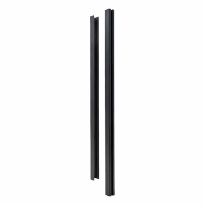 EUROFENCE Gate Post Kit: 8 ft Overall Ht, Aluminum, Powder Coated, Black - Installation Supplies for Privacy Fences