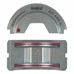 U-Die die set for crimping 3/0 AWG aluminum cable lugs and connectors. Designed for use with the DEWALT DCE310 crimper. Suitable for electrical installation and maintenance tasks.