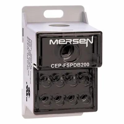 MERSEN Power Distribution Block: Finger-Safe, Lug, Lug - Finger-Safe Blocks with Lugs