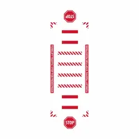Floor Sign: Polypropylene/Vinyl, Adhesive Sign Mounting, 0.027 in Thick, Red, Anti-Slip Surface (MPN WFK31)