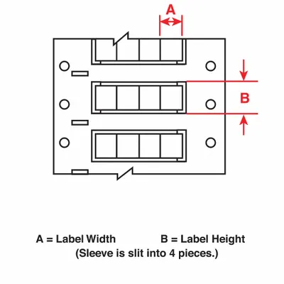 BRADY Sleeve Label: 1/8 in x 1/2 in, Polyolefin, Yellow (Matte) - Brady Precut Sleeve Label Rolls