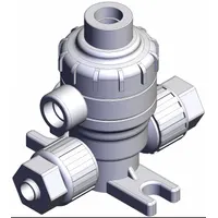 SMC Chemical Liquid Valve: 1/4 in, Air to Spring, Fail Closed, PFA, 1/8 in BSPT, 0°C to 60°C (MPN LVQ21-Z07R)