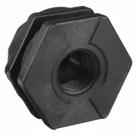 BANJO Bulkhead Tank Fitting: Glass Reinforced Polypropylene Body, 1 in Female NPT Threaded Inside (MPN TF100)