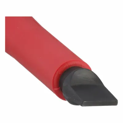 WIHA Insulated Slotted Screwdriver: Insulated SoftFinish, 10.0 mm Tip Size, Long Lg - Insulated Slotted Screwdrivers