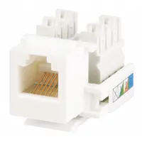MONOPRICE Keystone Jack: Punch-Down, Category Jacks, 1 Ports, White, 5e, 7296