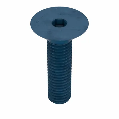 METRIC BLUE Socket Flat Head Screw: M10x1.50 Thread Size, 40 mm Lg, Flat, Blue Phosphate - Flat Head Socket Cap Screws
