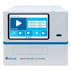 Microplate reader spectrophotometer for measuring absorbance in microplates across a 200 nm to 1000 nm wavelength range. Accuracy is ±1% +0.003 ABS from 0 to 2 ABS. Includes USB flash drive for data transfer.