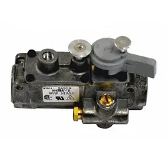 The BASO H43BA-2 is a pilot gas valve designed for use in heating systems. It controls gas flow to the pilot burner and functions as a manual-reset safety shutoff device, requiring a thermocouple-generated millivolt signal to remain open when the pilot flame is present. Suitable for natural gas or LP gas systems.