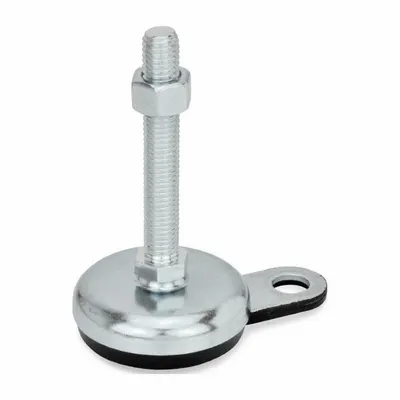 JW WINCO Male-End Leveling Mount: Swiveling Stud, 3/8"-16 Thread Size, 2.36 in - Non-Skid Male Leveling Mounts