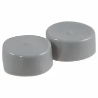 Set of two dust covers for protecting trailer and vehicle wheel bearings from dirt, moisture, and debris. Each cover measures 1 in height, 1 in overall length, and 2 in overall width. Suitable for fleet and vehicle maintenance applications