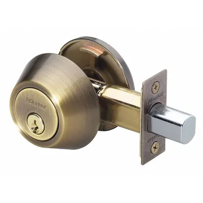 MASTER LOCK Deadbolt Lock: Cylindrical, 1 3/8 in Door Thick - Max - Standard Cylindrical Deadbolts