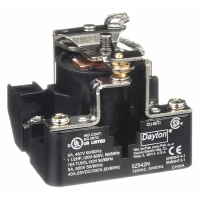 Dayton Open Power Relay: Surface Mounted, 120V AC, SPDT - Surface-Mounted Relays