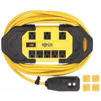 TRIPP LITE GFCI: 25 ft Lg, 14/3, 5-15P Plug, 15 A Current, 120V AC, 5-15R, Black/Yellow, SJT (MPN TLM825GF)