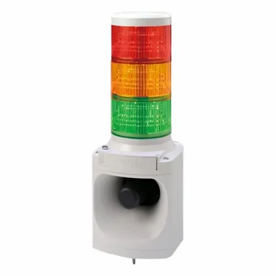 PATLITE Audible Alarms: 3 Tier, No Sounder Tier, IP53, Amber/Green/Red, Direct Wire - Three-Tier Tower Light Assemblies