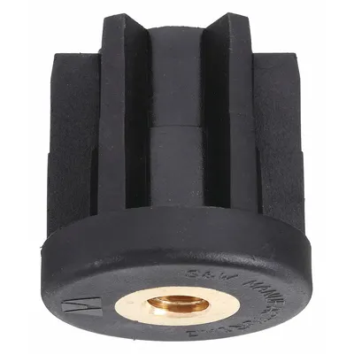 S & W Tube End Leveling Mount: Round, Nylon, 1/2"-13 Thread Size, 2,000 lb Capacity - Tube End Leveling Mounts without Feet