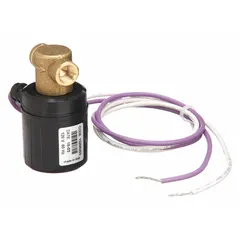 Solenoid valve for on/off flow regulation of fluids or gases in HVACR systems. Used as a replacement component in heating and cooling equipment, industrial heaters, boilers, and process control applications.