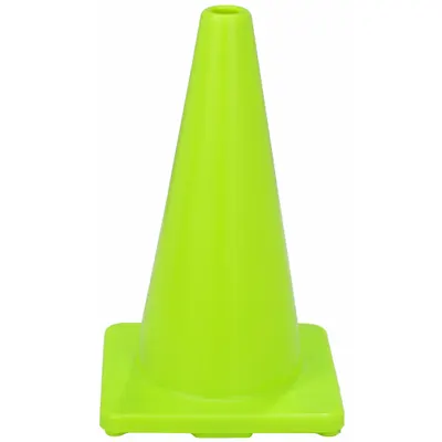 OEM Traffic Cone: 18 in Cone Ht, Green, Non-Reflective, PVC - Traffic Cones for Non-Roadway Use