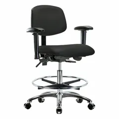 Vinyl Lab Chair with Arms, Aluminum Base, Height Range 21 1/2" to 29"