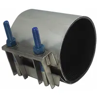 This full-gasket repair clamp is designed to seal leaks in 12-inch pipe systems. Constructed with 304 stainless steel body and bolts, and a nitrile rubber gasket, it provides a corrosion-resistant repair. Rated for maximum operating pressure of 150 psi and maximum vacuum pressure of 10 psi. Overall length is 12.5 inches