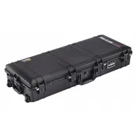 This lightweight long case is constructed from plastic and features Press and Pull Latches. The interior foam is a combination of convoluted, pick and pluck, and solid layers, allowing custom cutouts for secure equipment storage. Two wheels facilitate transport. Suitable for protecting and carrying sensitive equipment in field deployment or travel