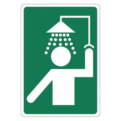 LYLE Shower Symbol Sign, Engineer Grade Reflective, Adhesive Mount, 7x10 in - Shower Symbol Signs