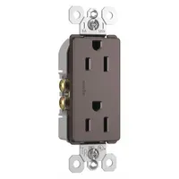 LEGRAND Receptacle: Duplex, 5-15, Brown, 125V AC, 15 A, 2 Pole / 3 Wire (MPN 885TRDBCC12)