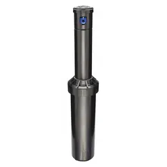 Pop-up rotor sprinkler head with part-circle pattern for medium-sized turf areas. Operates at 25 to 55 psi, delivers 0.54 to 4.6 gpm, and covers a radius of 15 to 35 ft. Suitable for residential and commercial irrigation systems.
