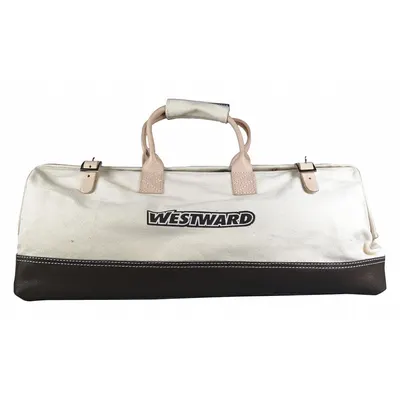 WESTWARD Canvas Wide-Mouth Tool Bag, 20"W x 9"D x 11"H, Tan - Canvas Wide-Mouth Tool Bags