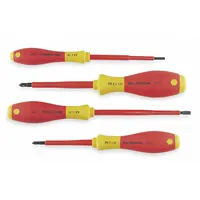 WIHA Insulated Screwdriver Set: 1-10 Pieces, 4 Pieces, Phillips/Slotted Tip, 3.5 mm/4.5 mm Tip Size (MPN 32090)