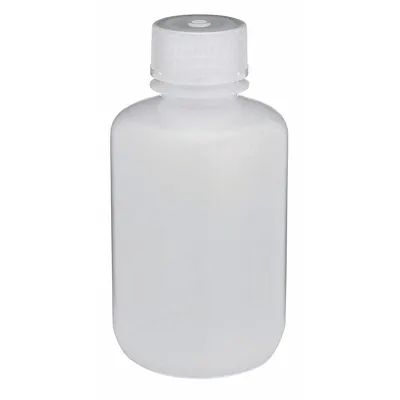 GLOBE SCIENTIFIC Sampling Bottle: LDPE, 4.22 fl oz, 125 mL, Natural - LDPE Narrow Mouth Round Lab Bottles