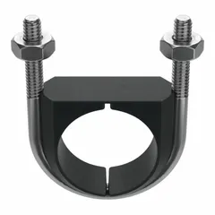 Plain-type vibration dampening U-bolt designed for 1 3/8 in pipe size. Features 1/4-20 thread size and 2 3/64 in inside height. Used to secure piping systems while reducing vibration and noise in HVAC, plumbing, and process piping applications.