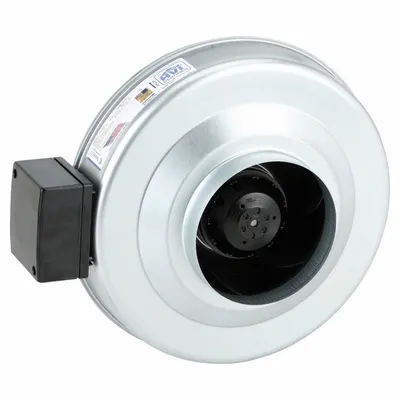FANTECH In-Line Duct Fan: 483 cfm Max., 6 in Duct, 150 W, 120V AC, 1 Ph, IP44 - General Purpose Inline Duct Fans
