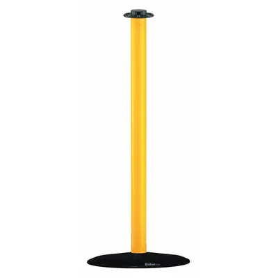 LAWRENCE METAL Safety Post: Flat, 34 1/4 in Post Ht, Yellow, Steel, Flat, 35 in or Less - Flat-Top Rope Barrier Receiver Posts