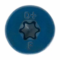 Case-hardened steel concrete anchor screw with a zinc-plated finish for corrosion resistance. Features a pointed tip and Torx drive for easy installation into concrete, brick, or block. Removable flat-head design. 100-pack.