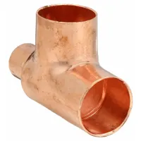 NIBCO Sweat Fitting Tee: 2 1/2 in CTS x 3/4 in CTS x 2 1/2 in CTS, Cup x Cup x Cup, Wrot Copper (MPN 611RR 21/2X3/4X21/2)