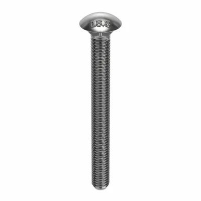 FOREVERBOLT Carriage Bolt: Square Neck, 3/8"-16 Thread Size, 4 in lg, Stainless Steel - 18-8 Stainless Steel Square Neck Carriage Bolts