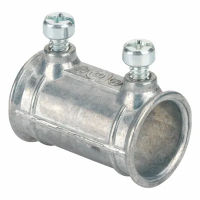 BRIDGEPORT 242-DC Set Screw Conduit Coupling, 1 in Trade Size, Zinc, Unfinished - Set Screw Conduit Couplings