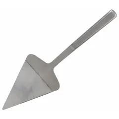 Stainless steel pastry and pie server with an 11 1/2-inch overall length. Features a stainless steel blade and handle. Dishwasher safe for easy cleaning. Suitable for serving cake, pie, and other pastries in commercial and home kitchens.