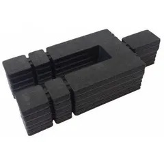Slotted shim for precise alignment and gap filling in industrial machinery and structural assemblies. Adjustable-length design allows quick adjustment without full disassembly. Measures 3 in length, 1 15/16 in width, 1 in thickness, with a 5/8 in slot width. Type 1,008.