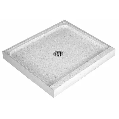 FIAT PRODUCTS 6030MFTR081 Shower Base, 30 in L x 4 in H, Terrazzo, Center Drain - Shower Bases