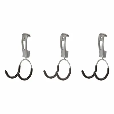 FASTTRACK Dual Handle Hook: Steel, 3 in x 3 in x 8.4 in, 25 lb Load Capacity - Hooks for Wall-Mount Track Systems
