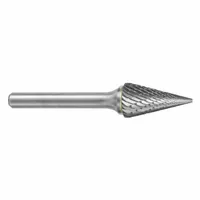 SGS PRO Carbide Bur: Pointed-End Cone, SM-3, Double Cut, 1/4" x 1" Head, 1/4" Shank (MPN 15553)