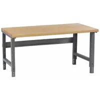 TENNSCO Workbench: Adj Ht, Laminated Hardwood Butcher Block, 60 in x 30 in, Gray (MPN WBA-1-3060W)
