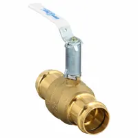 MILWAUKEE VALVE Manual Two-Way Ball Valve: 1 1/2 in, Brass, Straight, Press x Press, Two-Piece (MPN UPBA-481B - 112)