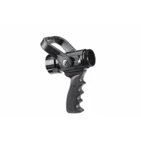 This constant pressure nozzle features a solid bore design for a straight-stream spray pattern. Constructed with an aluminum body and a swivel base with NPSH thread, it is activated by a shutoff handle. Suitable for firefighting applications requiring a focused, high-flow water stream